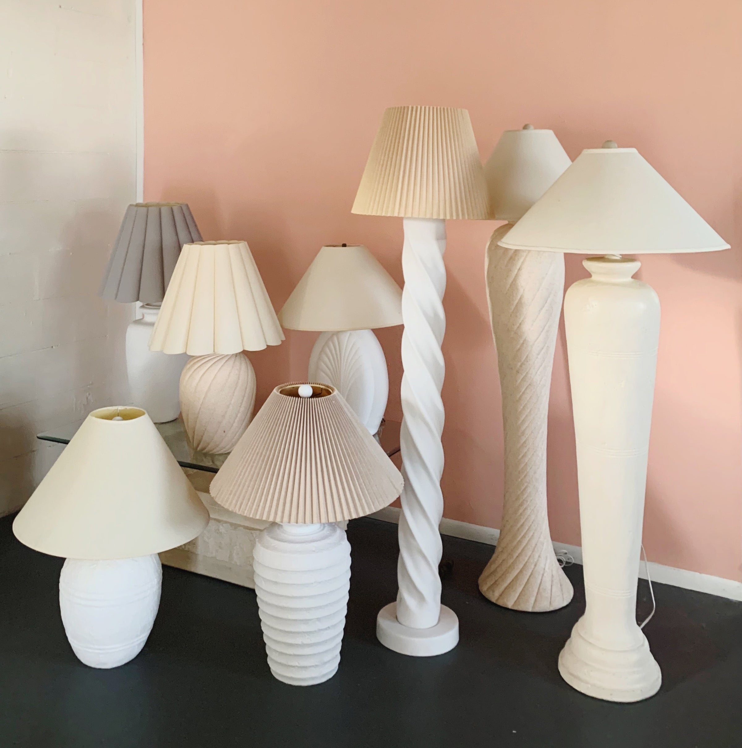 Taupe Plaster Floor Lamp SHOP ROCHELE